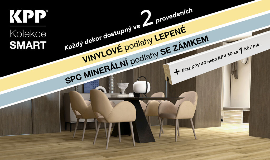 Podlahy SPC / vinyl KPP Smart + lišta